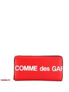 Comme Des Garçons Wallet Printed Logo Wallet - Red