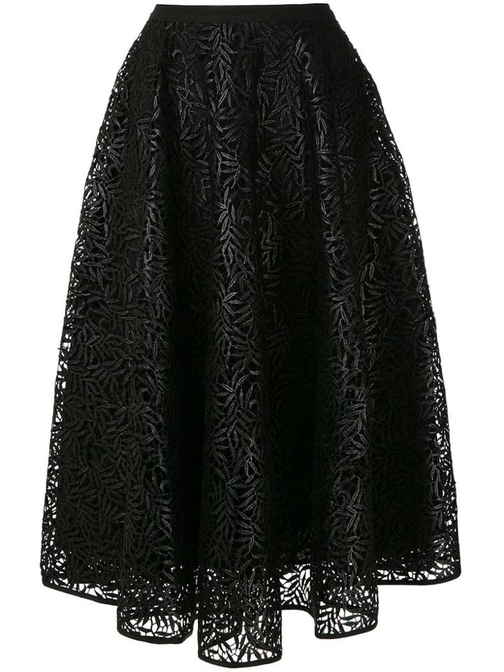 Tufi Duek Lace Flared Midi Skirt - Black