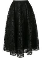 Tufi Duek Lace Flared Midi Skirt - Black