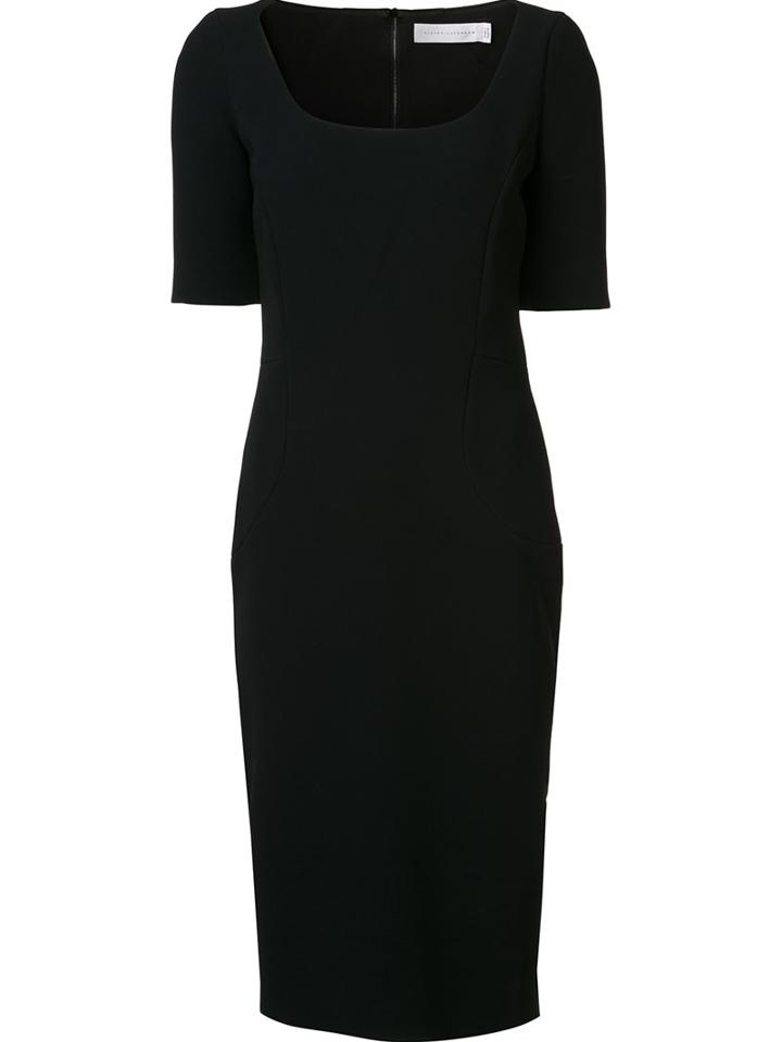 Victoria Beckham Fitted Dress, Women's, Size: 14, Black, Silk/triacetate/polyester