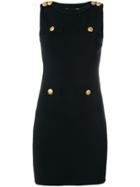 Pierre Balmain Button Trim Bodycon Dress - Black