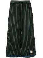 Facetasm Striped Long Shorts - Black