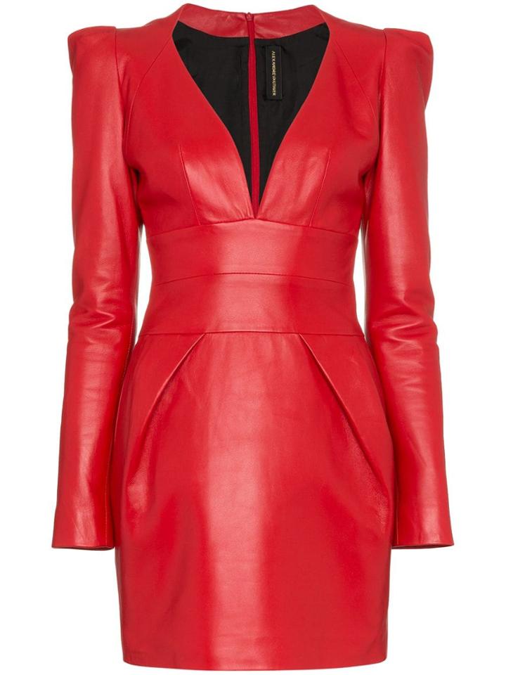 Alexandre Vauthier Vauth Vn Ls Drs Mini Lthr - Red