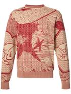 Ikiji Hokusai Mandala Jumper, Men's, Size: Large, Red, Cotton