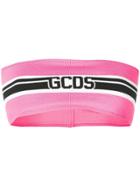Gcds Intarsia Logo Cropped Top - Pink