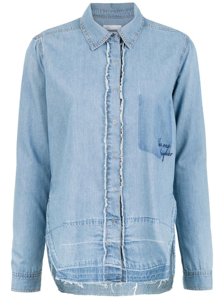 Nk Distressed Denim Shirt - Blue
