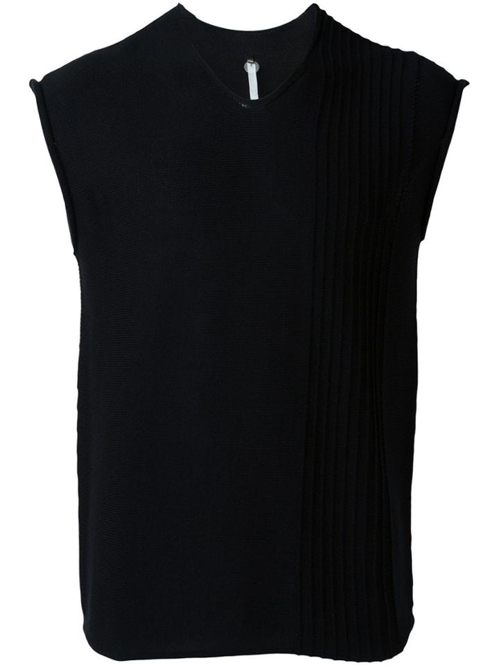 Label Under Construction Pleated Panel Sleeveless Jumper - Black