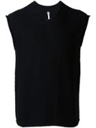 Label Under Construction Pleated Panel Sleeveless Jumper - Black