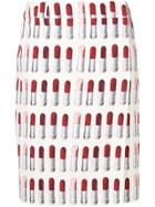 Prada Lipstick Print Straight Skirt - Nude & Neutrals