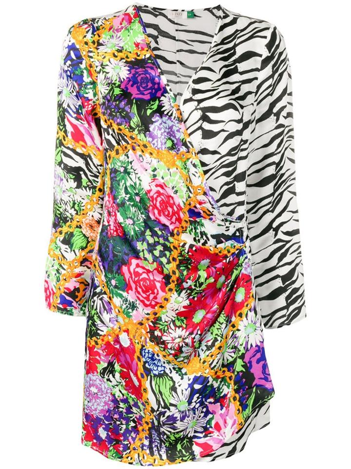 Rixo London Floral Zebra Print Mini Dress - White