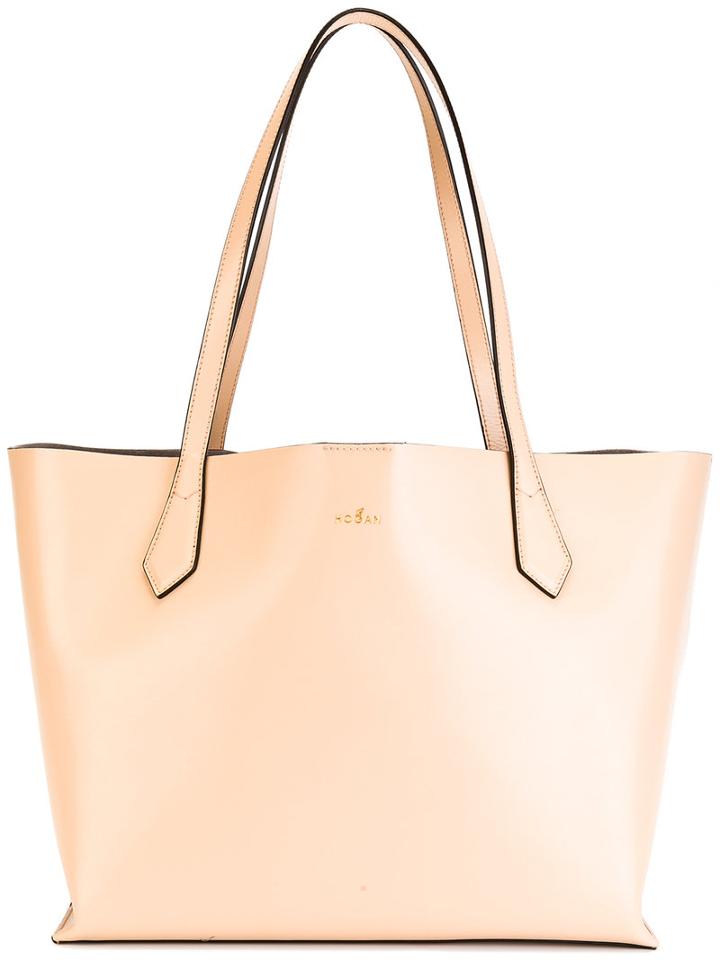 Hogan Large Tote Bag, Women's, Nude/neutrals, Leather
