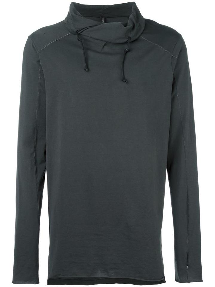 Transit Drawstring High Neck T-shirt, Men's, Size: Medium, Grey, Cotton
