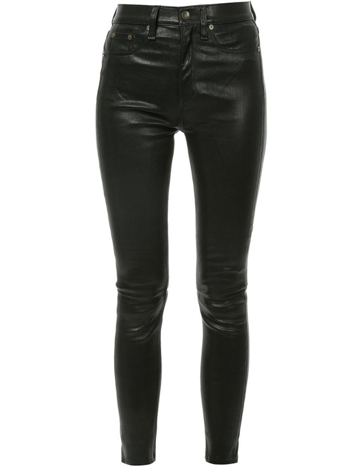 Rag & Bone Skinny Leather Trousers - Black