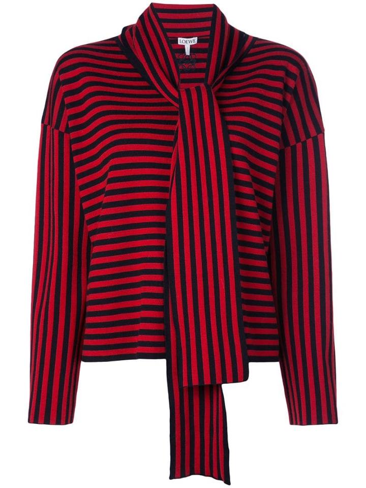 Loewe Scarf Striped Jumper - Red