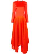Solace London Asymmetric Midi Dress - Red