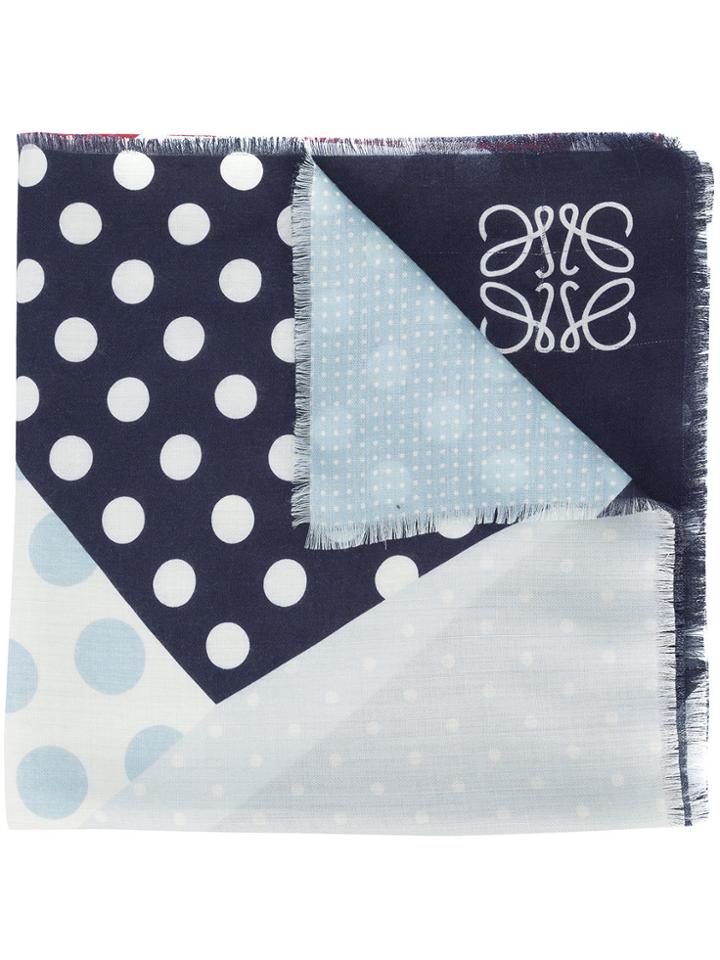 Loewe Patchwork Polka Dot Scarf - Multicolour