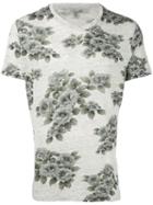 Majestic Filatures - Floral Print T-shirt - Men - Linen/flax - Xl, Nude/neutrals, Linen/flax