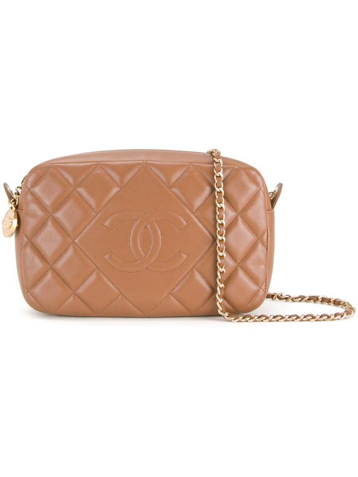 Chanel Vintage Quilted Cc Chain Shoulder Bag, Women's, Brown