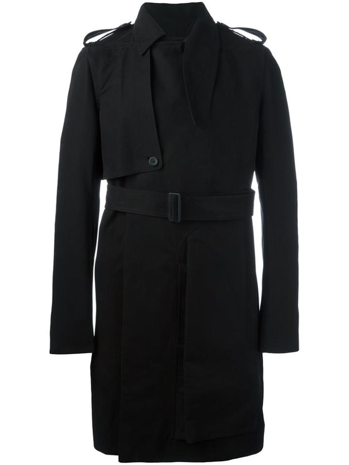 Rick Owens Belted Trench Coat - Black