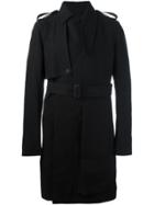 Rick Owens Belted Trench Coat - Black