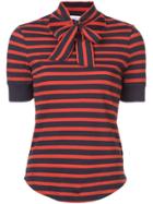 Frame Denim Striped Bow T-shirt - Blue