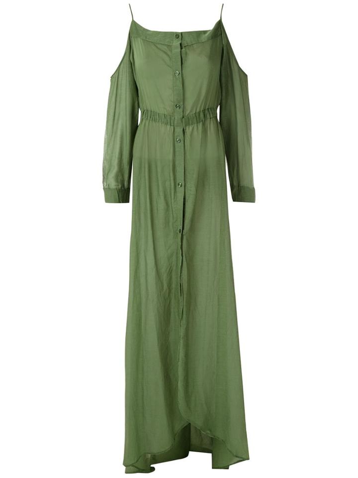 Amir Slama Silk Maxi Dress - Green