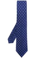Kiton Pattern Embroidered Tie - Blue