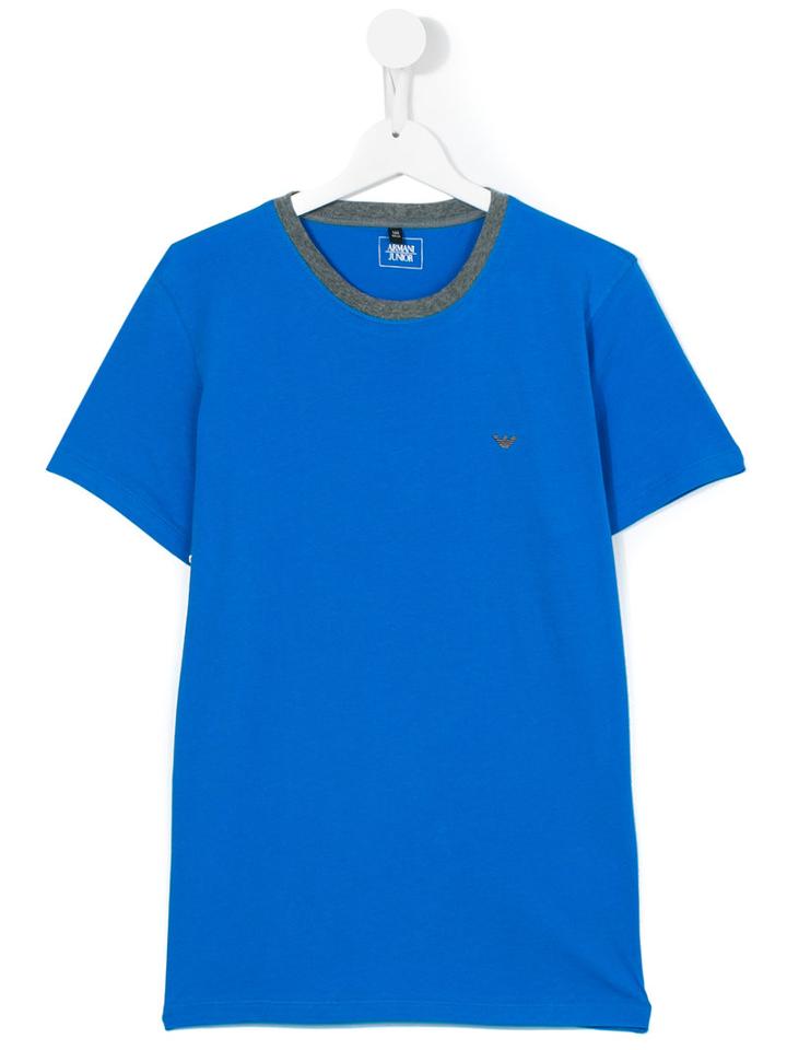 Armani Junior - Teen Short-sleeved T-shirt - Kids - Cotton - 16 Yrs, Blue