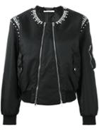 Givenchy Crystal Embellished Bomber, Women's, Size: 36, Black, Polyamide/viscose/polyester/brass
