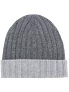 Barba Contrast Knit Cap - Grey