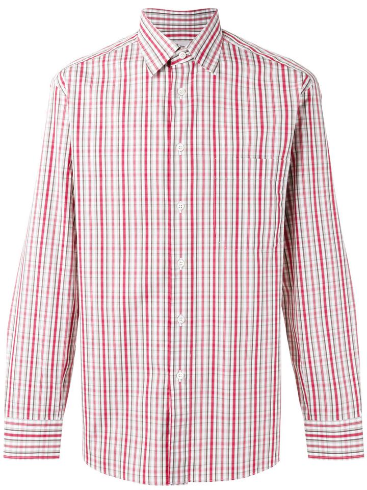 Brioni Plaid Shirt, Men's, Size: Large, Red, Cotton
