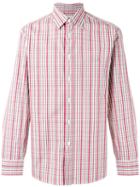 Brioni Plaid Shirt, Men's, Size: Large, Red, Cotton