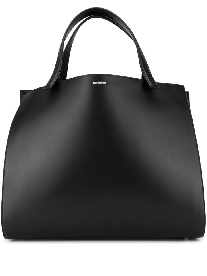 Jil Sander Wrinkled Effect Tote - Black