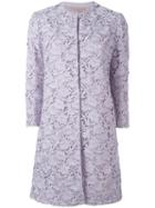 Giambattista Valli - Embroidered Coat - Women - Silk/cotton/nylon/polyester - 46, Pink/purple, Silk/cotton/nylon/polyester
