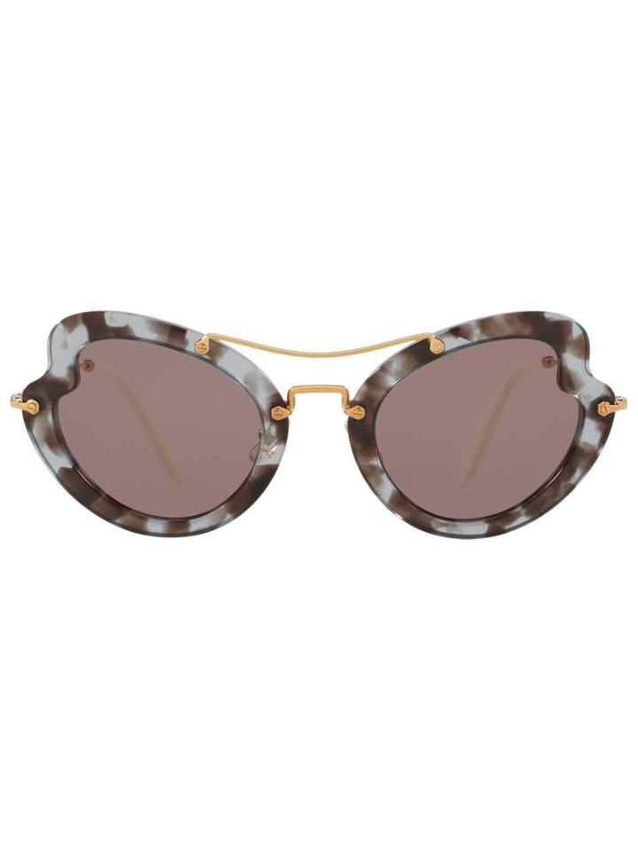 Miu Miu Eyewear Oversized Sunglasses, Women's, Grey, Acetate