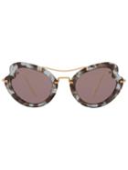 Miu Miu Eyewear Oversized Sunglasses, Women's, Grey, Acetate
