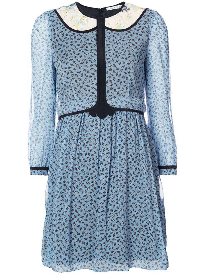 Coach Geometric Print Semi-sheer Dress - Blue