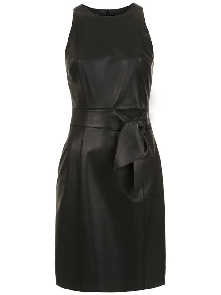 Nk Cut Out Details Leather Dress - Black