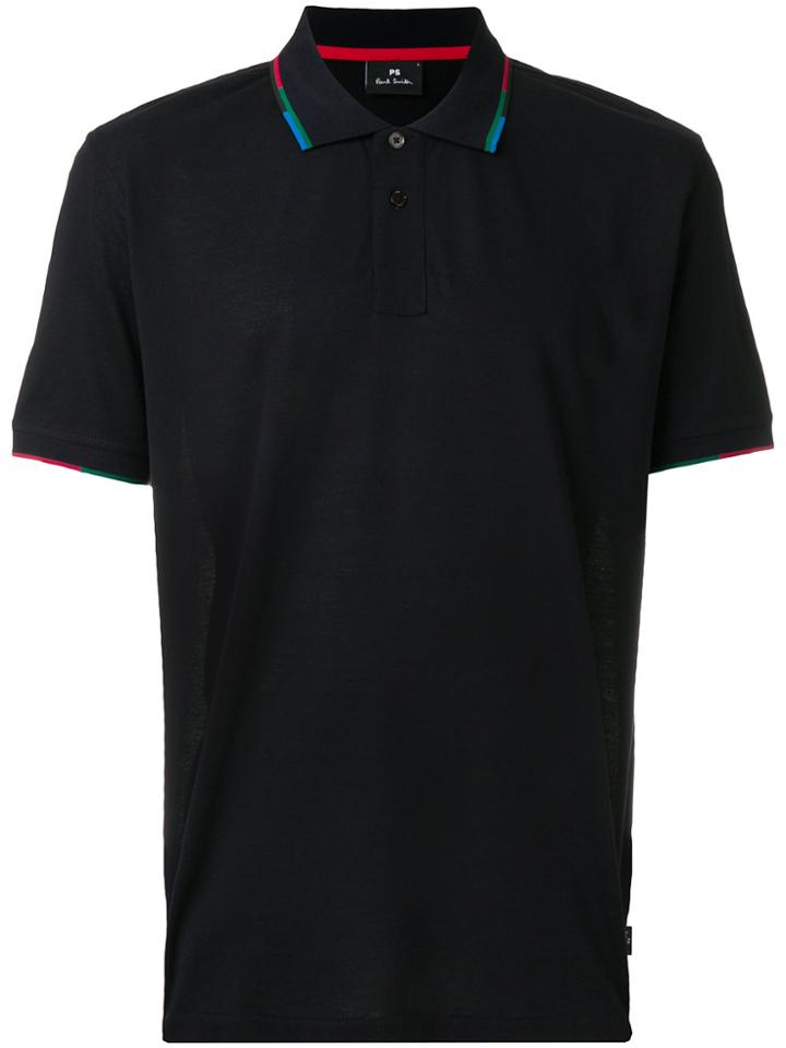 Ps By Paul Smith Contrast Trim Collar Polo Shirt - Blue