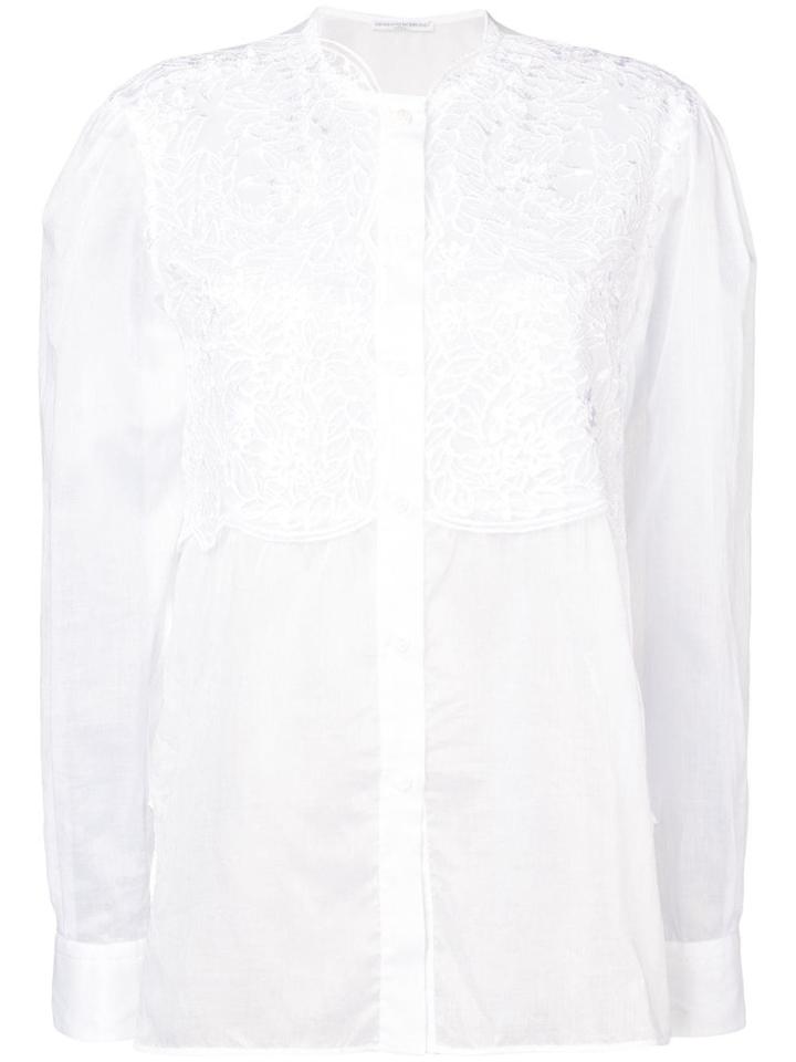 Ermanno Scervino Floral Lace Panel Shirt - White