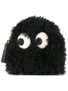 Anya Hindmarch Fuzzy Eye Detail Purse, Women's, Black, Sheep Skin/shearling