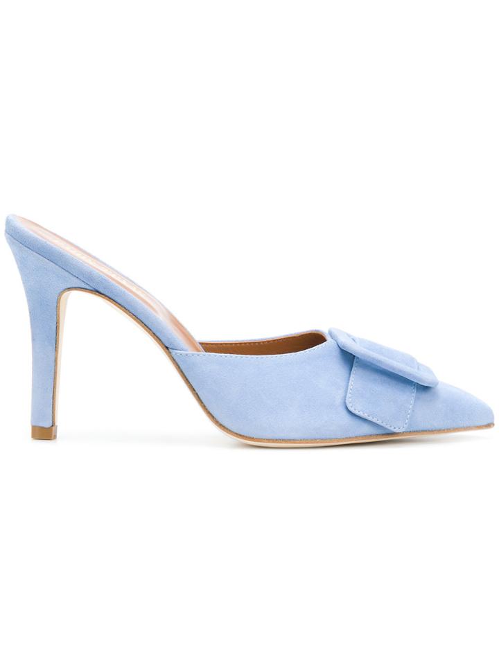 Paris Texas Pointed Toe Mules - Blue