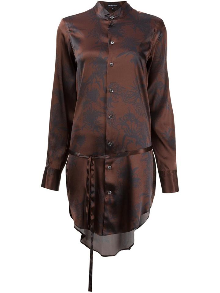 Ann Demeulemeester Mandarin Neck Long Shirt