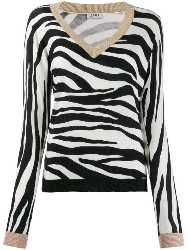 Liu Jo Zebra Knit Jumper - Black