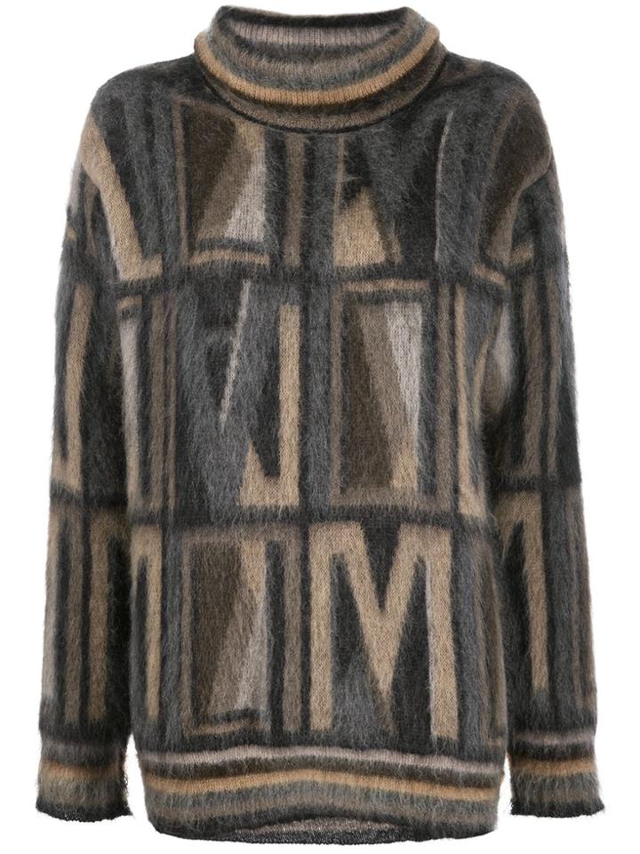 Antonio Marras Geometric Intarsia Jumper - Neutrals