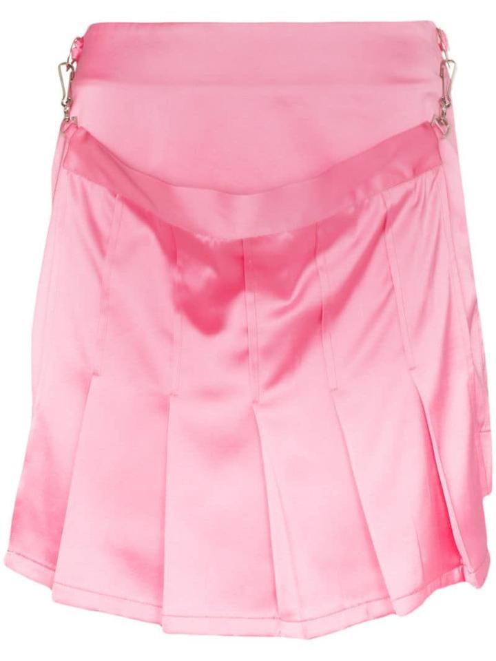 Ashley Williams Pleated Satin Mini Skirt - Pink