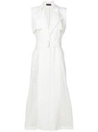 David Koma Sleeve-less Belted Coat - White