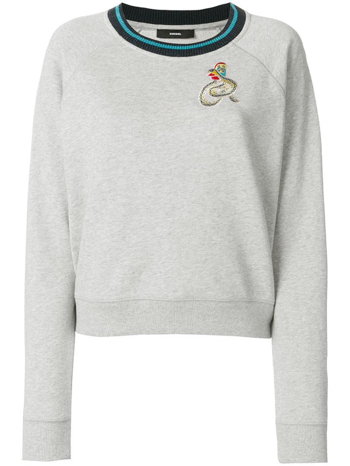 Diesel Back Motif Sweater - Grey