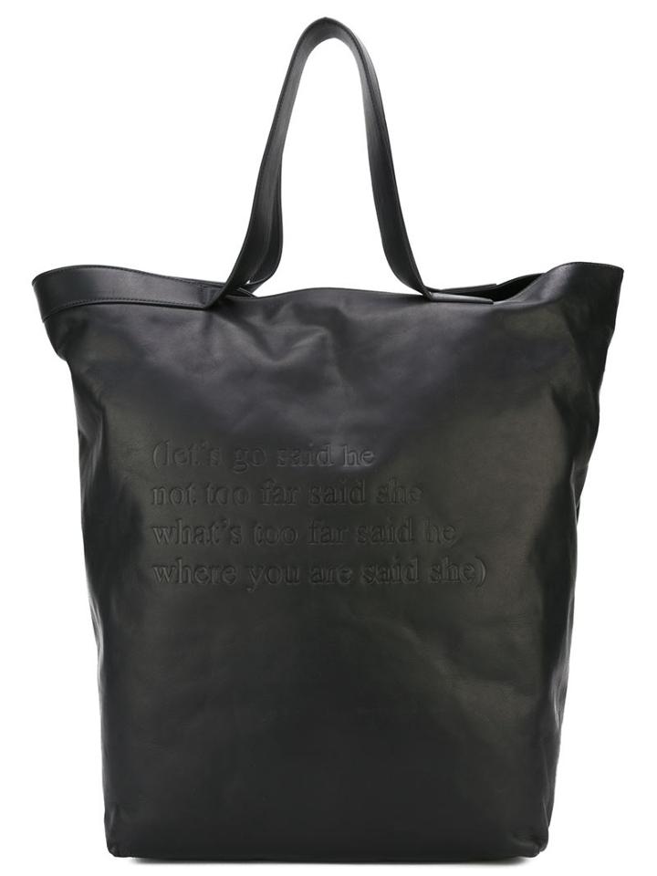 Ann Demeulemeester Large Embossed Poem Shopper