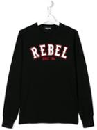 Dsquared2 Kids Rebel Print Sweatshirt, Boy's, Size: 14 Yrs, Black